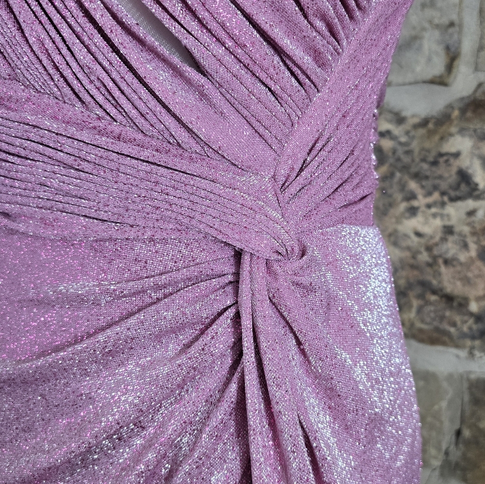 Rene Ruiz Sparkle Shimmer Glitter Maxi Dress Gown - Picture 5 of 11
